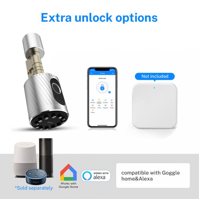 Security Bluetooth APP Fingerprint Biometric Smart Cylinder Door Lock 0