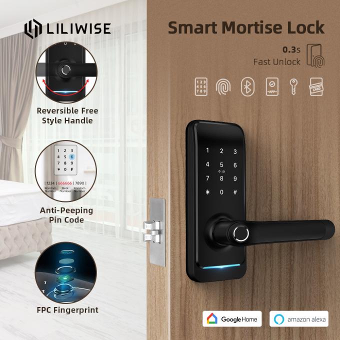 Waterproof Electronic Door Locks Bluetooth Smart Mortise Door Handle Lock 0