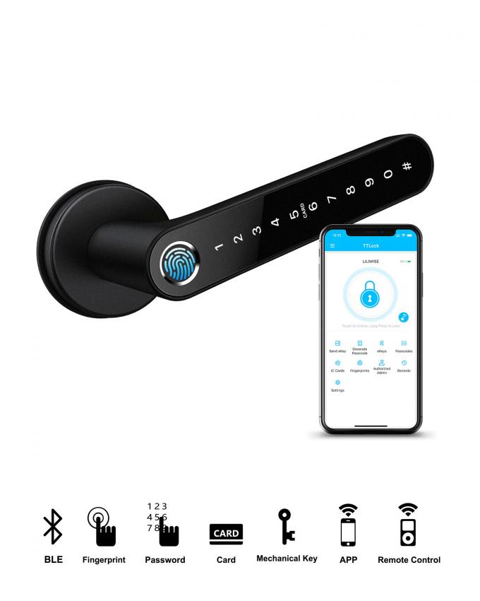 WiFi App Smart Fingerprint Door Handle Lock Identification Time 0.1S 1