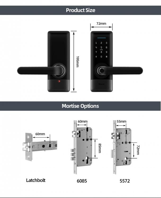 Custom Wifi Smart Digital Door Lock Card Code Fingerprint 5