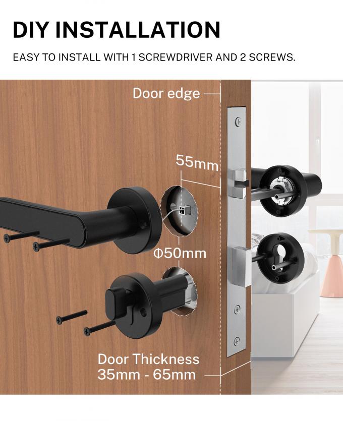 Intelligent Electric Handle Wooden Door Lock For Residential 5