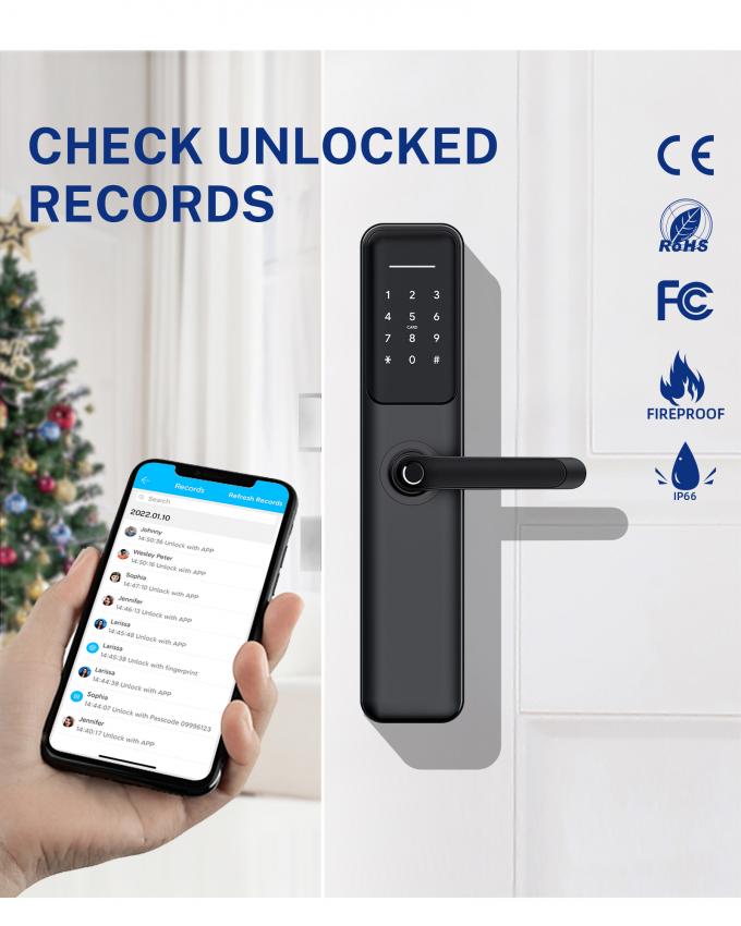 Tuya WiFi Smart Electric Digital Door Lock Waterproof Fingerprint Door Locks 2