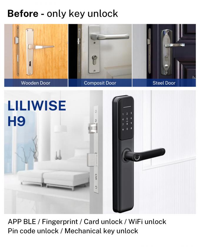 Tuya WiFi Smart Electric Digital Door Lock Waterproof Fingerprint Door Locks 4