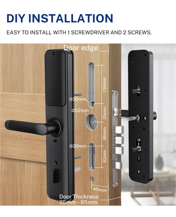 Tuya WiFi Smart Electric Digital Door Lock Waterproof Fingerprint Door Locks 5