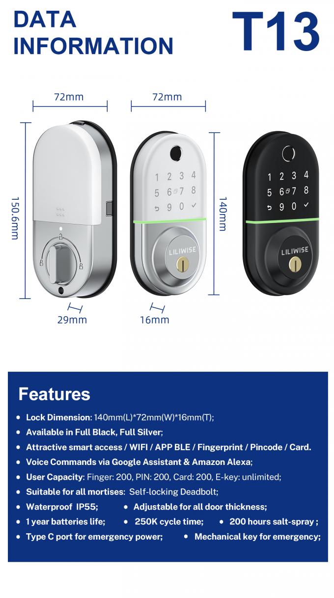 Inteligente Bluetooth Digital Door Lock For Apartment Hotel 6