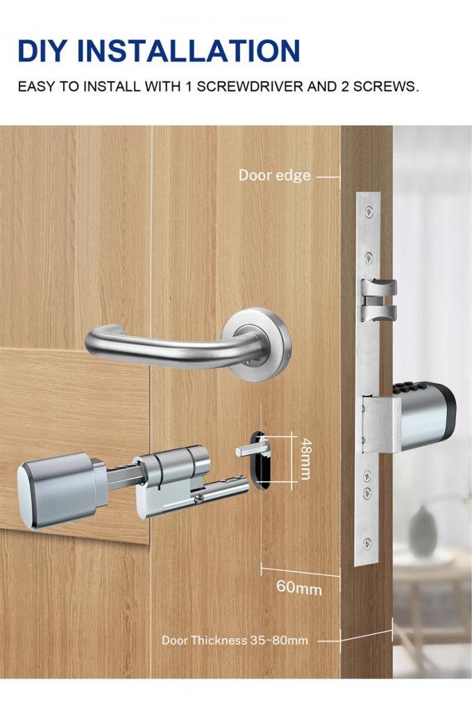 New Design Secure And Convenience Digital Smart Cylinder Door Lock 4