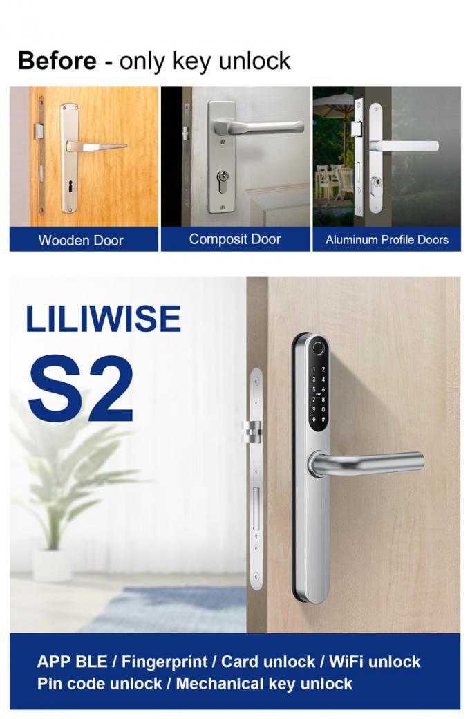 Wifi Waterproof Elegant Electronic Slim Digital Smart Door Lock 2