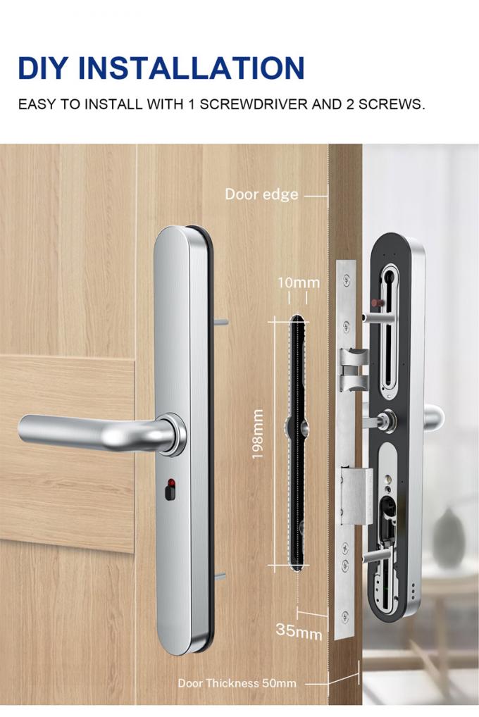 Wifi Waterproof Elegant Electronic Slim Digital Smart Door Lock 3