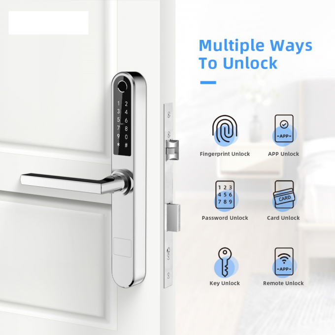 Ultrathin Sliding Patio Door Smart Lock Bluetooth FPC Fingerprint Mechanical Key 0