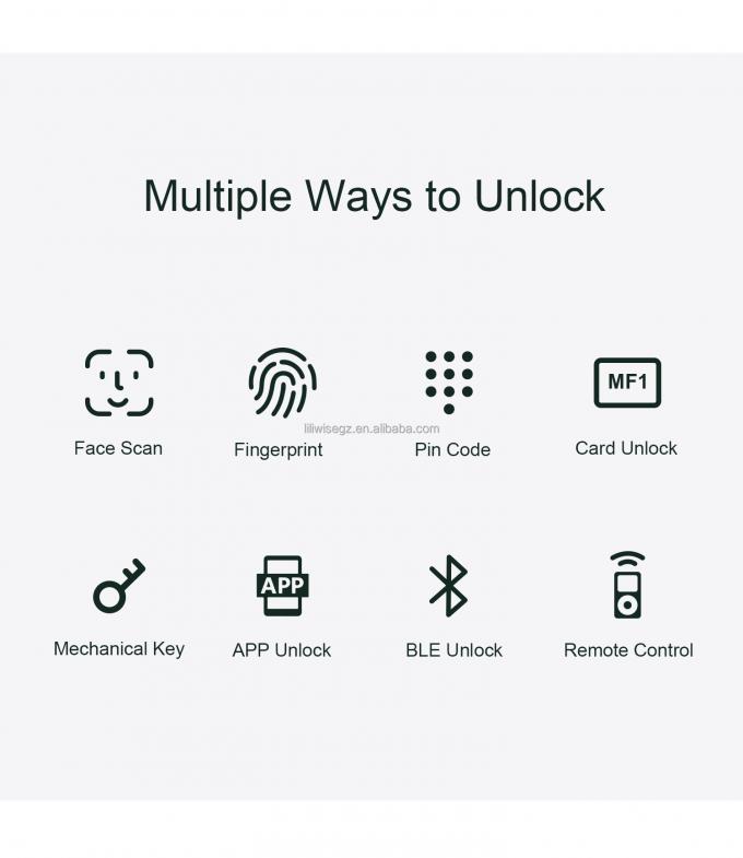 Liliwise Tuya Home Security Front Door Lock Outdoor Digital Fingerprint Waterproof Security Facial Recognition Smart Lock 4