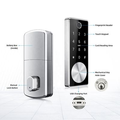 Silver Color Zinc Alloy Electronic Door Locks For Airbnb