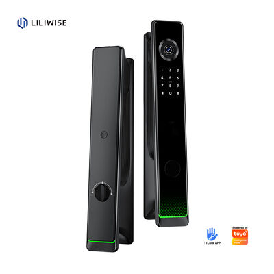 Liliwise Fully Automatic Luxury Electronic Smart Entry Door Locks Wifi Ble Fingerprint Tuya TTlock Smart Door Lock with Camera