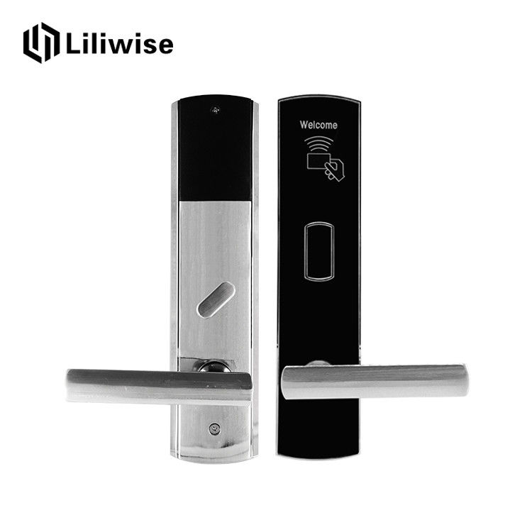Card Reader Electronic Entry Door Locks , Zinc Alloy Hotel Key Card Lock