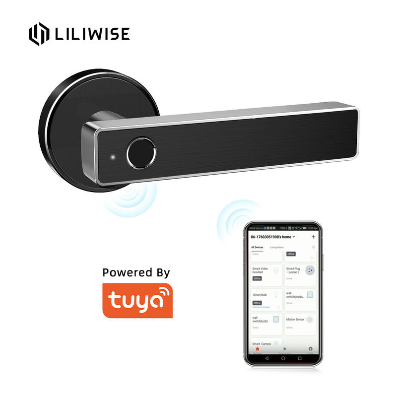 Tuya Wifi App Bluetooth Door Lock Biometric Fingerprint Door Handle Digital Keyless Smart Door Lock