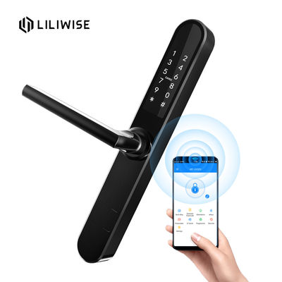 WiFi APP Access Bluetooth Door Lock Thumbprint Door Lock 38mm Width Slim Panel Silver Color