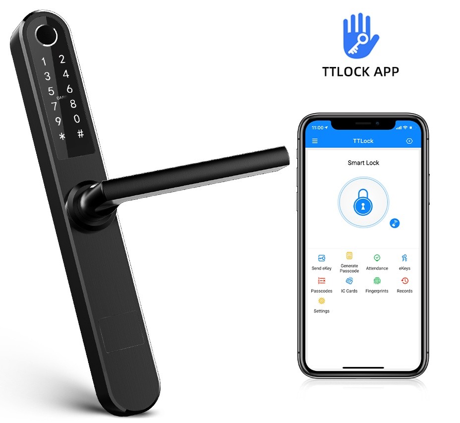 Stainless Steel Digital Lock Unlock Via Bluetooth Fingerprint For