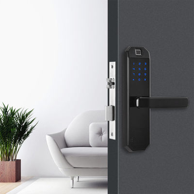Black Smart Electronic Door Locks Zinc Alloy Fingerprint WiFi ...