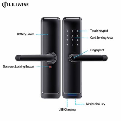 Zinc Alloy Electronic Deadbolt Lock Wifi Keyless Remote Control Replaceable Cylinder