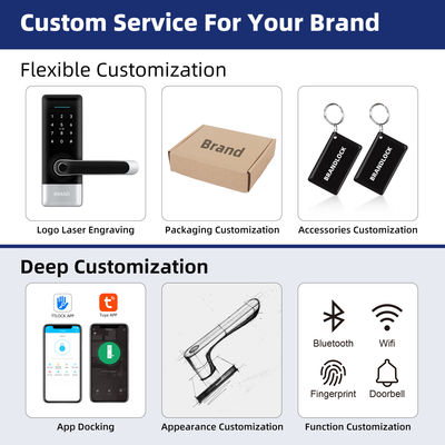 Custom Wifi Smart Digital Door Lock Card Code Fingerprint