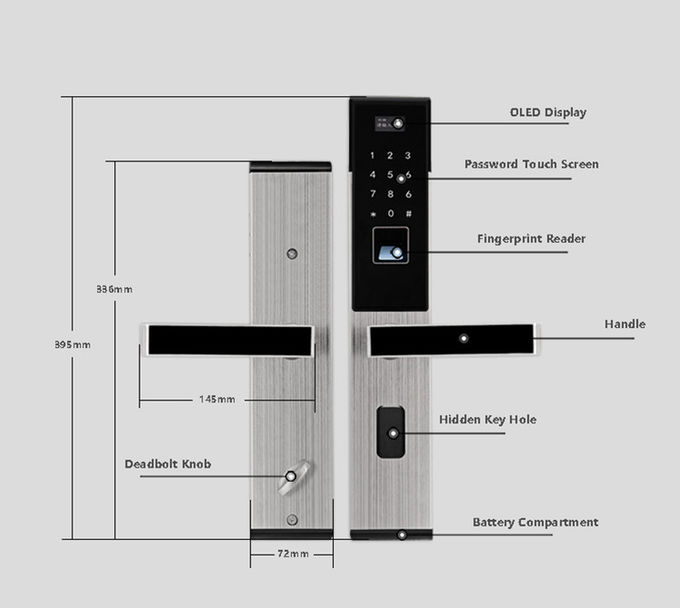 Stainless Smart Code Door Lock High Security Intelligent Simple For Apartment 3