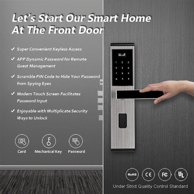 Residential Electronic Digital Door Lock , Multifuction Keyless Front Door Lock 0