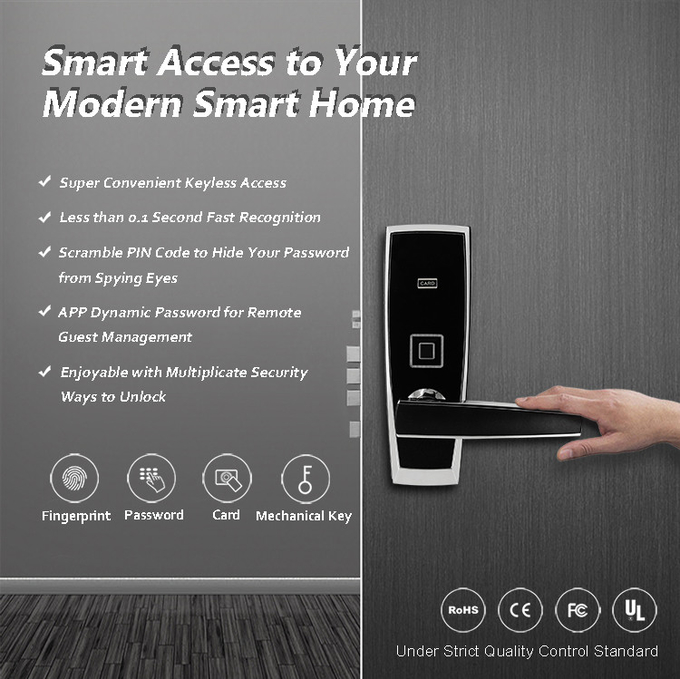 APP Fingerprint Electronic House Locks , Intelligent Electronic Front Door Lock 1