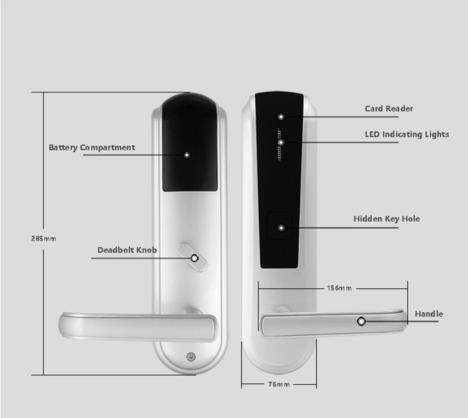 Golden IC Card Entry Door Lock , Electronic Door Locks With Card Reader 3