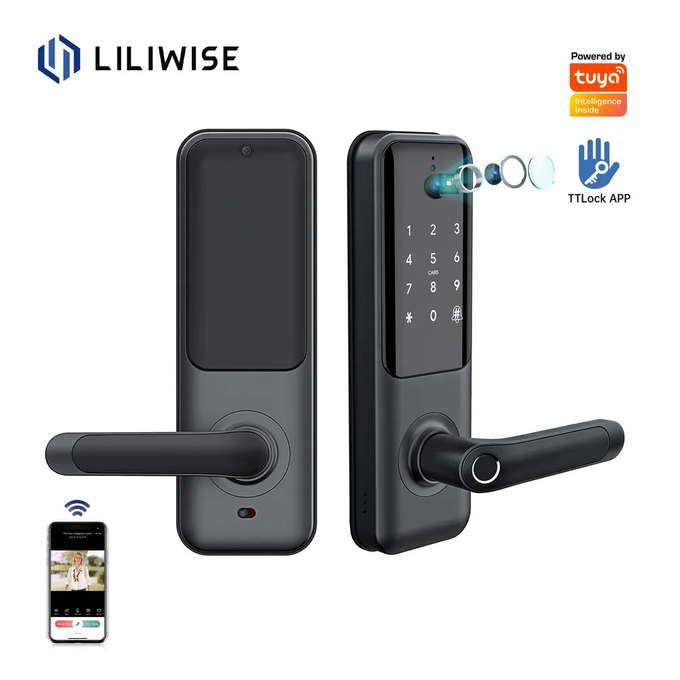 Fingerprint Video Door Bell Lock Tuya Smart Door Lock With Camera 0
