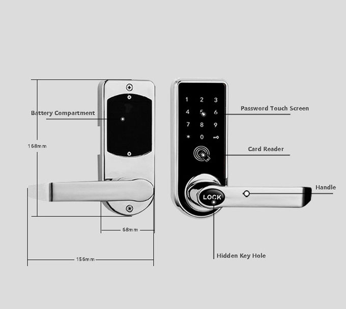 Keyless Keypad Door Lock , Password Card App Bluetooth Digital Lock For Home 2