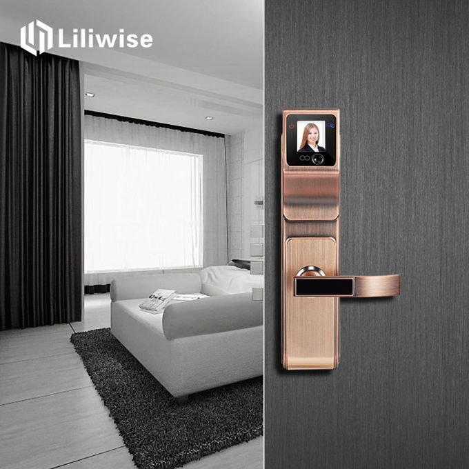 Smart IR 3D Face Recognition Electronic Door Locks / Keyless Entry Door Handle Locks 0