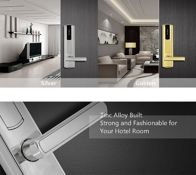 Durable Hotel Room Door Locks 304 Stainless Steel 2 Ways To Unlock 285mm * 70mm 1