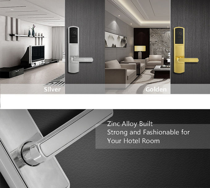 Smart Keyless Hotel Door Locks Zinc Alloy / 304 Stainless Steel 2 Ways To Unlock 1