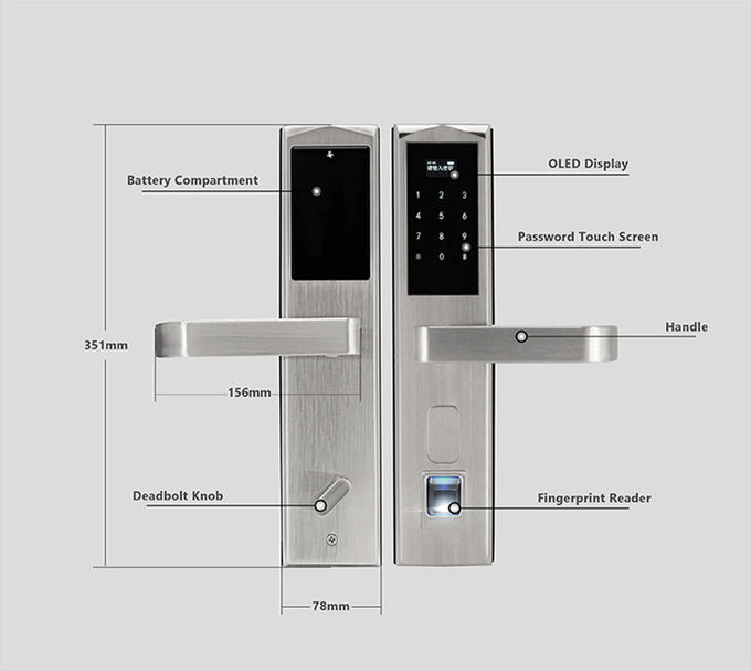 Wood Door Electronic Door Locks Fingerprint Security System Long Battery Life Span 1
