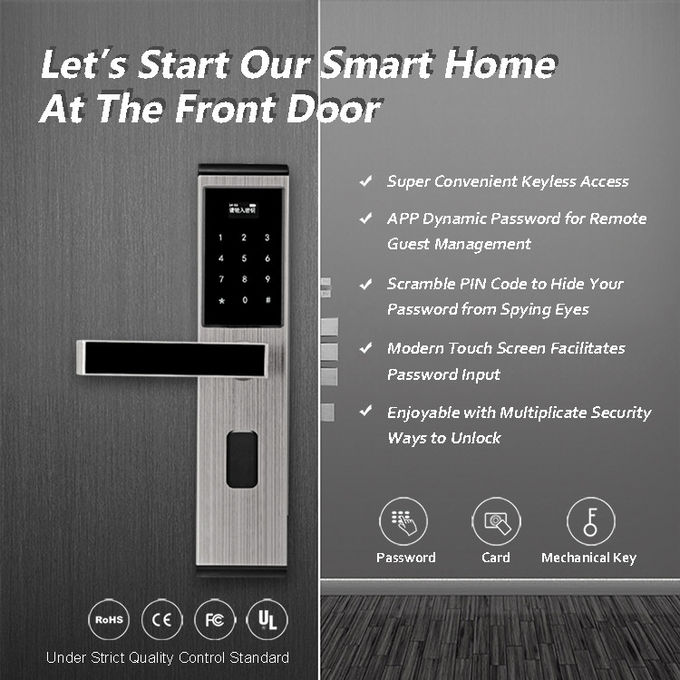 Multiple Keyless Hotel Door Locks , Password Electronic Keypad Door Lock 1
