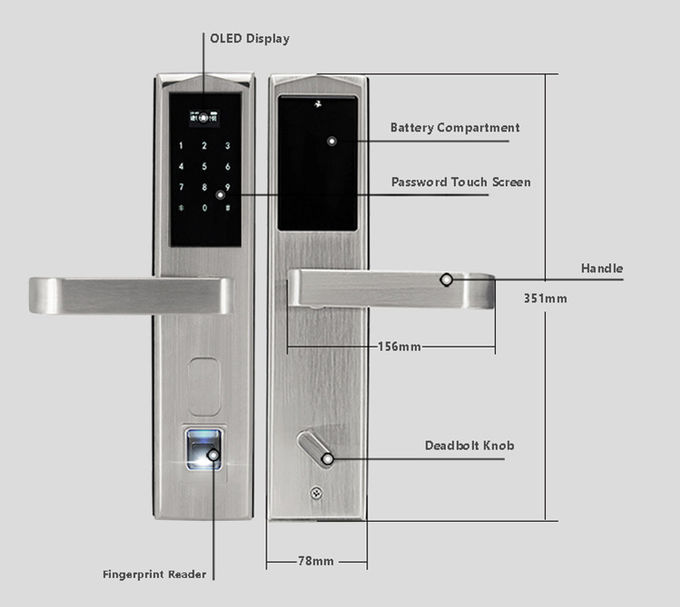 Big Data Capacity Electronic Entry Door Locks , Durable Electronic Card Door Lock 2