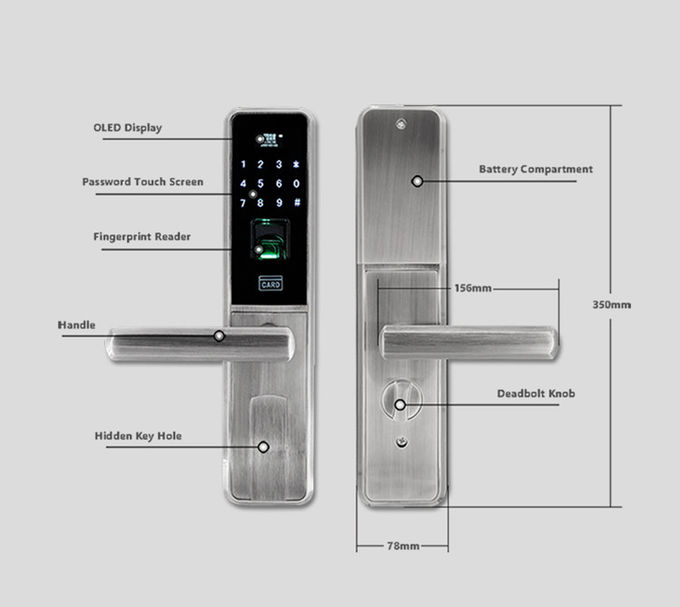 Touch Screen Electronic Door Locks 4 X AA Batteries MF1 Card For Apartment 2