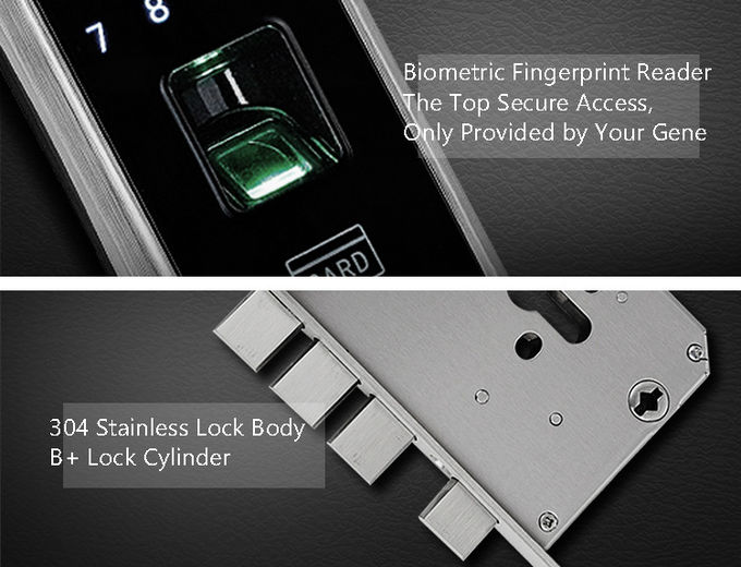 OLED Display Fingerprint Door Lock Touch Screen Digital Intelligent 4x AA Batteries 2
