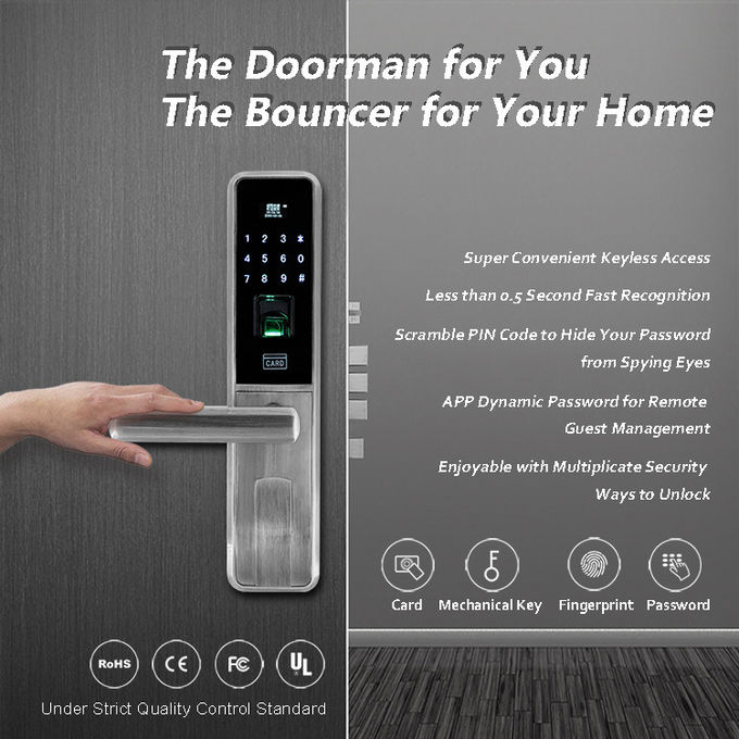 Touch Screen Electronic Door Locks 4 X AA Batteries MF1 Card For Apartment 1