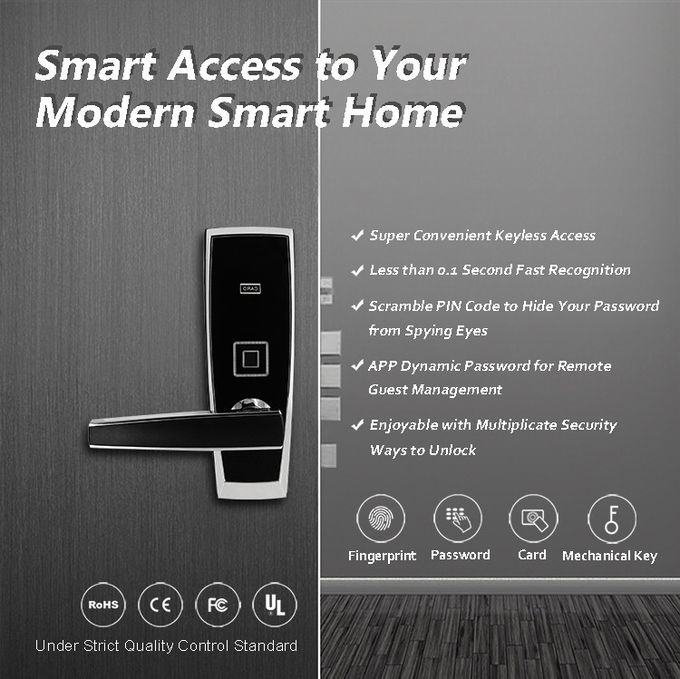 Fingerprint Keyless Security Door Locks , Keyless Electronic Digital Door Lock 2