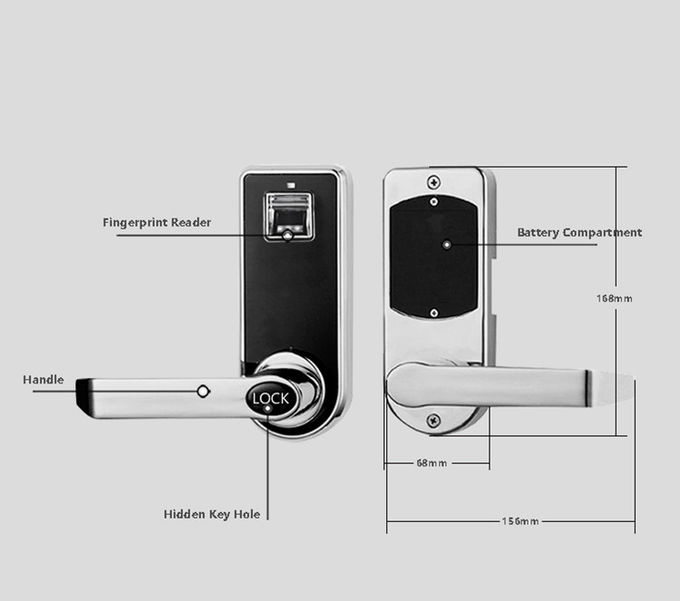 Digital Handle Room Door Locks Fast Fingerprint Recognition Light Weight 2