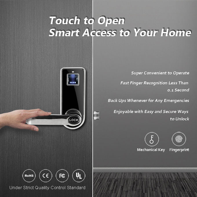 Intelligent Fingerprint Electronic Keyless Door Locks Two Ways To Unlock 0