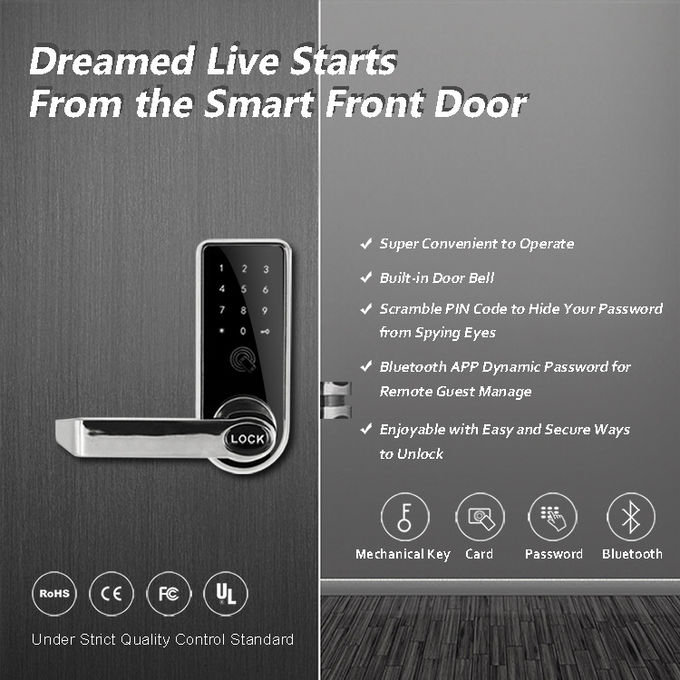 Keyless Keypad Door Lock , Password Card App Bluetooth Digital Lock For Home 0