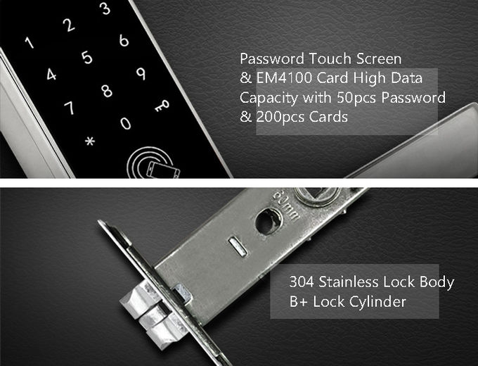 Fingerprint Card Bluetooth Door Lock Light Weight 168mm * 68mm For Homes 1