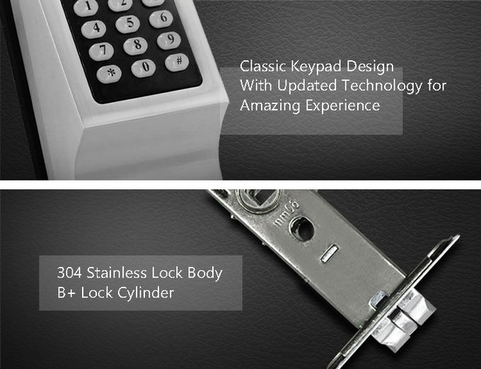 High Security Push Button Door Lock, Silver / Golden Electronic Key Entry System 2