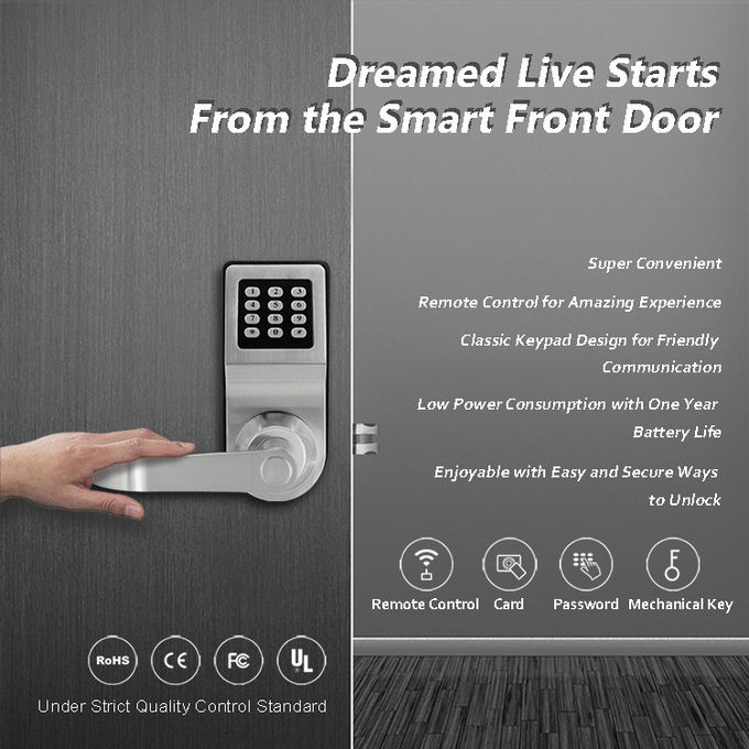 Classical Electronic Door Lock With Remote Control , Card Code Combination Door Lock 0