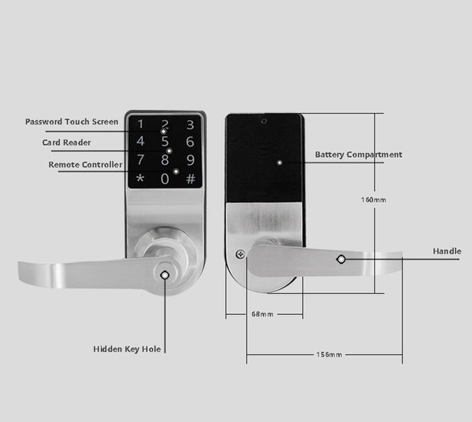 Combination Digital Code Door Lock Support Password Card Low Power Consumption 3