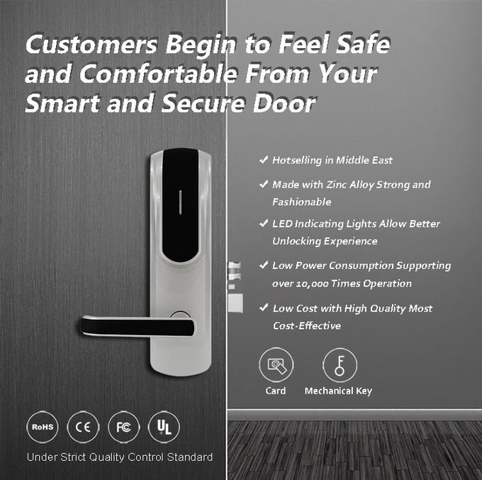 RFID Hotel Electronic Door Locks , Electronic House Locks Big Data Capacity 0