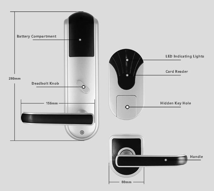 Commercial Digital Other Door Lock With RFID Card 200 Cards Data Capacity 1