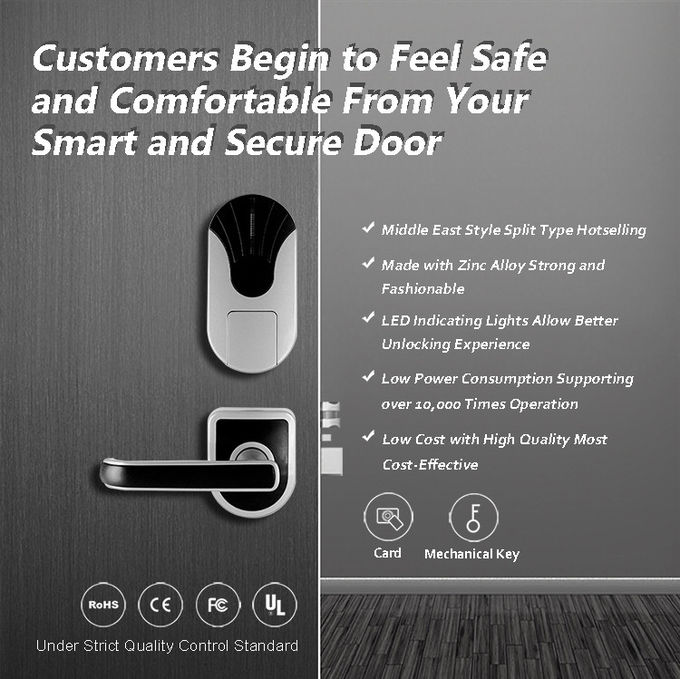 Silver Intelligent Other Door Lock 200 Cards Data Capacity For Hospital 1