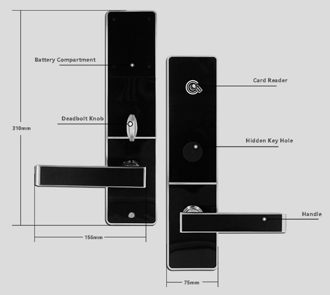 High Security Apartment Door Locks Zinc Alloy 200 User Name Data Capacity 1